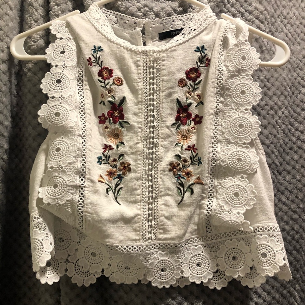 Flower Print Crop Top